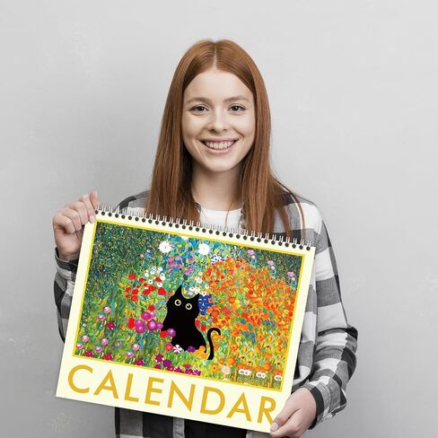 GuassLee Cat Wall Calendar 2024-2025, Vertical Wall Calendar 2024, 18-Months Hanging Art Calendar Jul. 2024 to Dec. 2025, 14 x 23" Monthly Planner Wall with Thick Paper for Office School Home Teacher in Saudi Arabia
