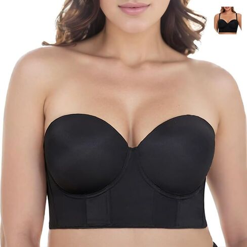vinnercoco Strapless Bra for Big Bust,Push Up Strapless Bras for Women,Longline Full Coverage Uplift Underwire Bra in Saudi Arabia