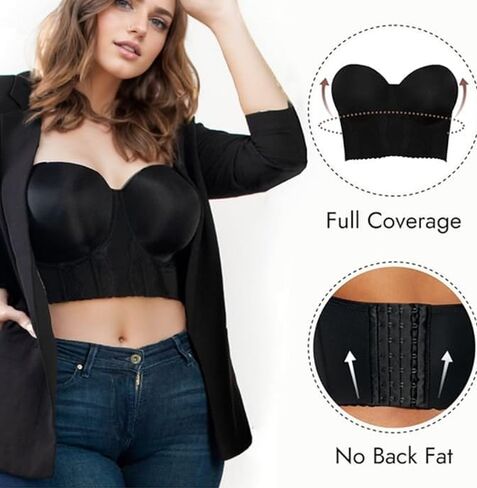 vinnercoco Strapless Bra for Big Bust,Push Up Strapless Bras for Women,Longline Full Coverage Uplift Underwire Bra in Saudi Arabia