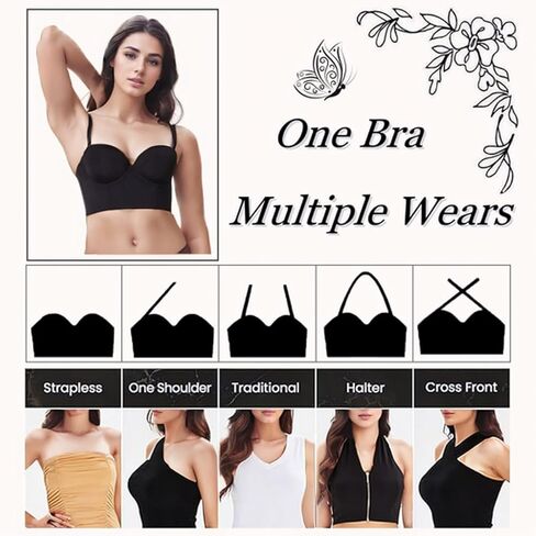 vinnercoco Strapless Bra for Big Bust,Push Up Strapless Bras for Women,Longline Full Coverage Uplift Underwire Bra in Saudi Arabia