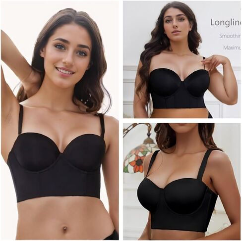 vinnercoco Strapless Bra for Big Bust,Push Up Strapless Bras for Women,Longline Full Coverage Uplift Underwire Bra in Saudi Arabia