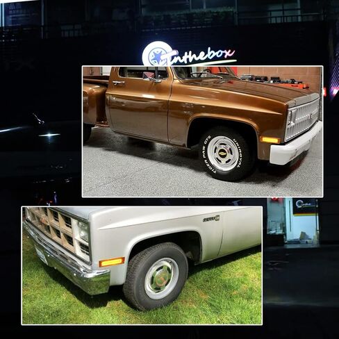 GTINTHEBOX For 1981 1982 1983 1984 1985 1986 1987 1988 1989 1990 1991 Chevy GMC C/K 1500 2500 C10 C20 Suburban Blazer Jimmy Front Bumper LED Side Marker Lights Smoked Lens Amber LED in Saudi Arabia