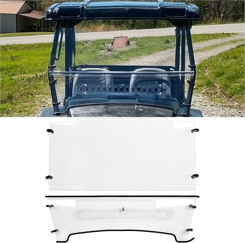 KUAFU Front Vented Windshield Scratch Resistant Compatible with 2004+ John Deere HPX 4x4 XUV 620i, 625i, 825i 850 855D in Saudi Arabia