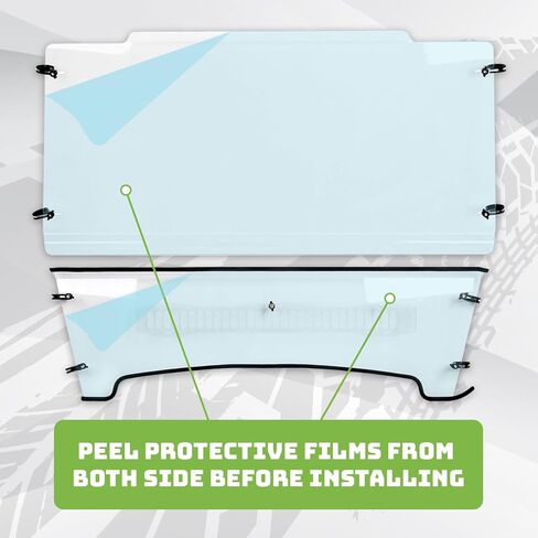 KUAFU Front Vented Windshield Scratch Resistant Compatible with 2004+ John Deere HPX 4x4 XUV 620i, 625i, 825i 850 855D in Saudi Arabia