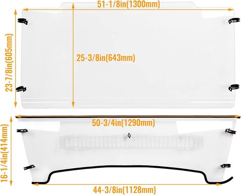 KUAFU Front Vented Windshield Scratch Resistant Compatible with 2004+ John Deere HPX 4x4 XUV 620i, 625i, 825i 850 855D in Saudi Arabia