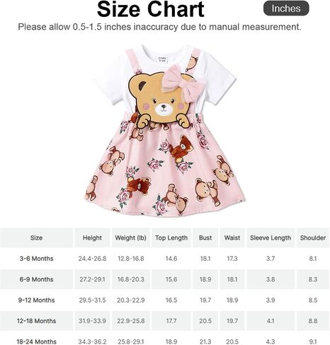 PATPAT Baby Girl Dress Newborn Infant Dress Toddler Girl's Suspender Dress with Bowknot in Saudi Arabia