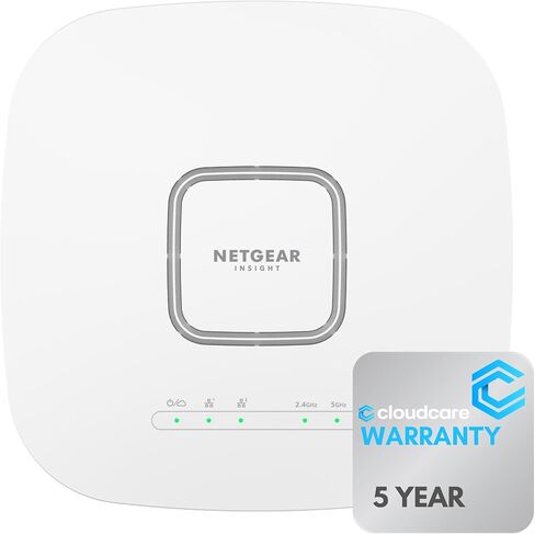 نقطة الوصول اللاسلكية المُدارة عبر السحابة من NETGEAR (WAX625 + CCBUNDLE) - سرعة WiFi 6 ثنائية النطاق AX5400 | ما يصل إلى 328 جهاز عميل | تمتع بالحماية مع دعم الضمان لمدة 5 سنوات من Cloud Care in Kuwait