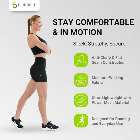 FlipBelt شورت نسائي Air Comp 5 بوصة - أسود - S in Kuwait