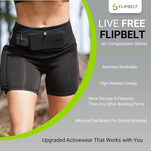 FlipBelt شورت نسائي Air Comp 5 بوصة - أسود - S in Kuwait