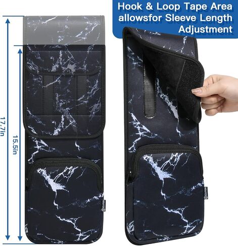 Keyboard Sleeve Travel Case for Wireless Slim Full-Size Keyboards (up to 17.7 Inches), 5.9" x 15.5" up to 5.9" x 17.7" Neoprene Protective Keyboard Case with Mouse Storage Pocket (Black) in Saudi Arabia