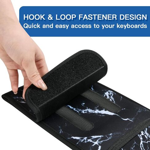Keyboard Sleeve Travel Case for Wireless Slim Full-Size Keyboards (up to 17.7 Inches), 5.9" x 15.5" up to 5.9" x 17.7" Neoprene Protective Keyboard Case with Mouse Storage Pocket (Black) in Saudi Arabia