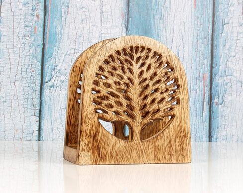Mother's Day Gifts Tree of Life Wooden Tissue Paper Holder with Full Size Decorative Napkin Stand Tissue Paper Organizer for Home & Kitchen Dining Table Stand | Farmhouse Napkin Holder in Saudi Arabia