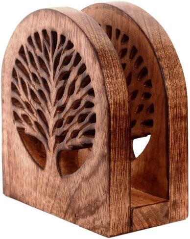 Mother's Day Gifts Tree of Life Wooden Tissue Paper Holder with Full Size Decorative Napkin Stand Tissue Paper Organizer for Home & Kitchen Dining Table Stand | Farmhouse Napkin Holder in Saudi Arabia