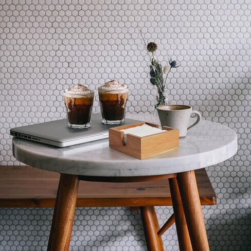 حامل مناديل خشبي من أكاسيا للطاولة، حامل مناديل للمطبخ، صينية مناديل للمطبخ، المطعم، البار، ديكور المقهى، مناسب للمناديل أصغر من 5 بوصات، بني in Kuwait