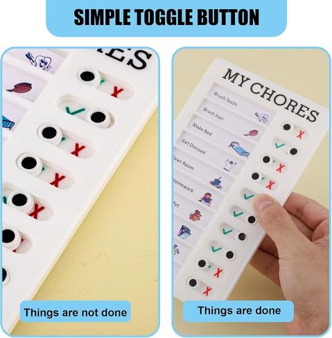 4pcs Kids Chore List, My Chores List for Kids Chore Chart Checklist Board Daily to Do List Planner Chore Schedule Board with 12pcs Replacement Cards for Kids Home Routine Planning in Saudi Arabia