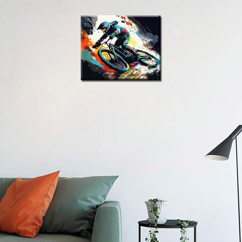 DIY Paint by Numbers,Dirt Bike,Colorful Canvas Oil Painting Kit for Kids & Adults, 16X20 inch Drawing Paintwork Acrylic Pigment,for Home Living Room Decorative Painting Frameless in Kuwait
