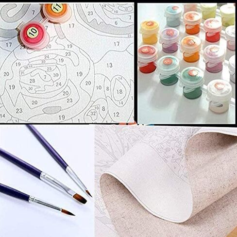 DIY Paint by Numbers,Dirt Bike,Colorful Canvas Oil Painting Kit for Kids & Adults, 16X20 inch Drawing Paintwork Acrylic Pigment,for Home Living Room Decorative Painting Frameless in Kuwait