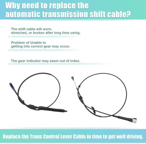 ACROPIX Auto Gear Shift Cable Transmission Control Lever Cable Fit for Chevrolet Suburban 2000-2006 for Cadillac Escalade 2002-2006 No.88967321 - Pack of 2 in Saudi Arabia