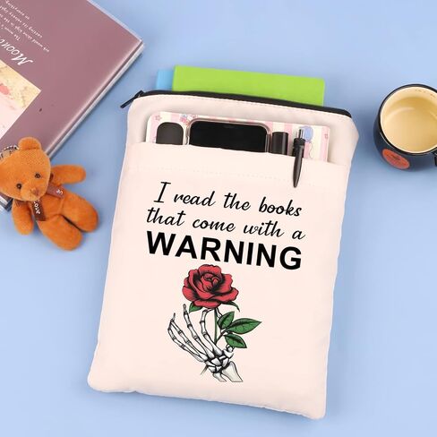 CHOORO Dark Romance Reader Gift Smut Reader Gift I Read the Books That With a Warning Book Sleeve Book Lover Gift (With a Warning-B) in Saudi Arabia