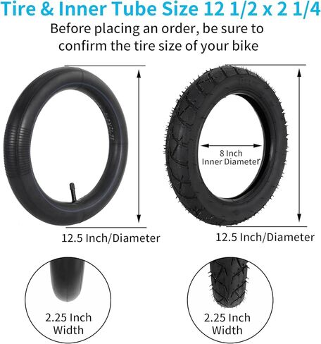 مجموعة إطارات وأنبوب داخلي 12 1/2 × 2 1/4، إطار وأنبوب 12.5 × 2.25 لجيب ماكينة الحلاقة مود بيلا، بيتي، بيسترو، ديزي، هانا، إيزيب، MX125 Dirt Rocket Gas & Electric Scooters دراجات الأطفال in Kuwait