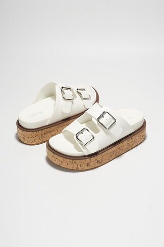 صنادل Project Cloud Wedge للنساء، صنادل صيفية جلدية مع نعل داخلي من الإسفنج الذكي للنساء - صنادل منصة مع أشرطة أحذية نسائية - صنادل نسائية خفيفة الوزن (بريسبان) in Kuwait