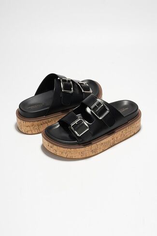 صنادل Project Cloud Wedge للنساء، صنادل صيفية جلدية مع نعل داخلي من الإسفنج الذكي للنساء - صنادل منصة مع أشرطة أحذية نسائية - صنادل نسائية خفيفة الوزن (بريسبان) in Kuwait