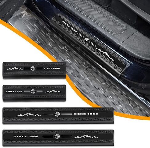 Door Sill Protector 4PCS Door sill Entry Guards Cover for Ford Bronco 4 Door 2021 2022 2023 Accessories (Metal Trim) in Saudi Arabia