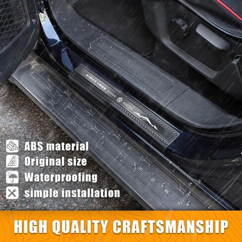 Door Sill Protector 4PCS Door sill Entry Guards Cover for Ford Bronco 4 Door 2021 2022 2023 Accessories (Metal Trim) in Saudi Arabia
