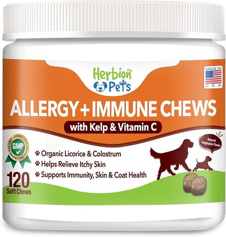 Herbion Pets Joint Care Chews with Glucosamine & Turmeric, 120 Soft Chews, MSM & Chondroitin for Pain Relief, Improves Mobility, Supports Healthy Joints, Made in The USA - for Dogs 12 Weeks+ in Kuwait