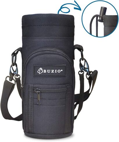 BUZIO Water Bottle Holder Carrying Pouch for 40 oz Bottles - Carry, Protect and Insulate Your Flask with This Military Grade Carrier an Adjustable Padded Shoulder Strap in Saudi Arabia