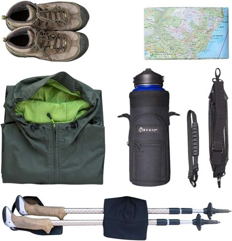 BUZIO Water Bottle Holder Carrying Pouch for 40 oz Bottles - Carry, Protect and Insulate Your Flask with This Military Grade Carrier an Adjustable Padded Shoulder Strap in Saudi Arabia
