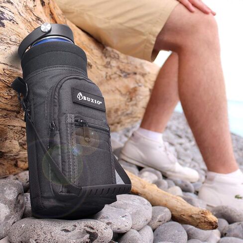 BUZIO Water Bottle Holder Carrying Pouch for 40 oz Bottles - Carry, Protect and Insulate Your Flask with This Military Grade Carrier an Adjustable Padded Shoulder Strap in Saudi Arabia