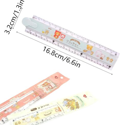 2 Pack Cute Ruler Cartoon Animal Print Rulers, Plastic Ruler Metric Ruler Stationery Drawing Rulers Drafting Tools Drafting Kits for Home Office, Style Random in Kuwait