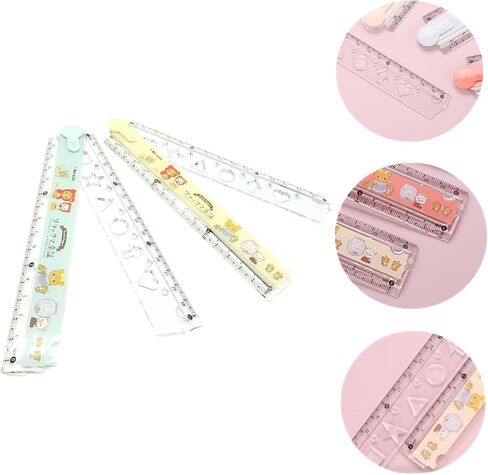 2 Pack Cute Ruler Cartoon Animal Print Rulers, Plastic Ruler Metric Ruler Stationery Drawing Rulers Drafting Tools Drafting Kits for Home Office, Style Random in Kuwait