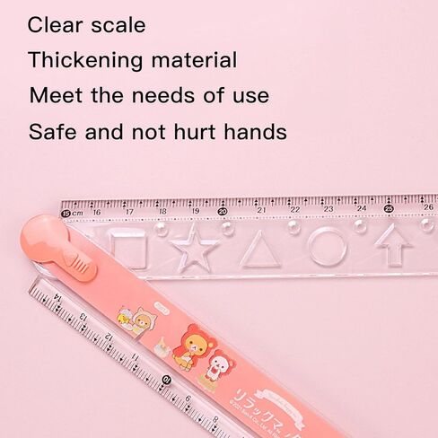 2 Pack Cute Ruler Cartoon Animal Print Rulers, Plastic Ruler Metric Ruler Stationery Drawing Rulers Drafting Tools Drafting Kits for Home Office, Style Random in Kuwait