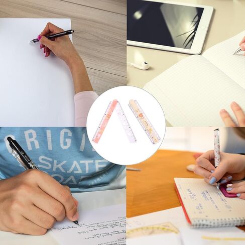 2 Pack Cute Ruler Cartoon Animal Print Rulers, Plastic Ruler Metric Ruler Stationery Drawing Rulers Drafting Tools Drafting Kits for Home Office, Style Random in Kuwait