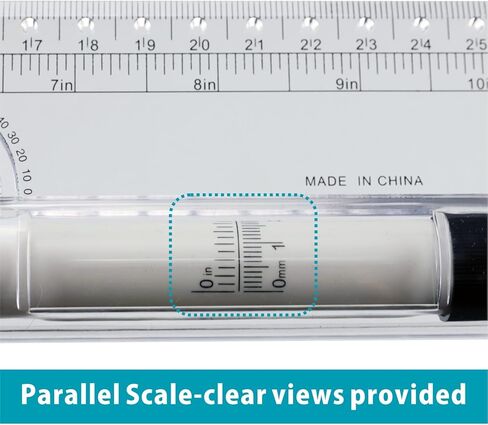 مسطرة دوارة Aixuandocr، مسطرة قياس متوازية، مسطرة رسم متعددة الأغراض للصياغة والقياس والخط والفن - 12 بوصة in Kuwait