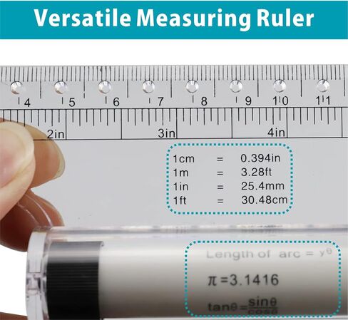مسطرة دوارة Aixuandocr، مسطرة قياس متوازية، مسطرة رسم متعددة الأغراض للصياغة والقياس والخط والفن - 12 بوصة in Kuwait