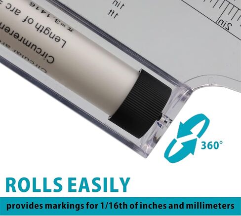 مسطرة دوارة Aixuandocr، مسطرة قياس متوازية، مسطرة رسم متعددة الأغراض للصياغة والقياس والخط والفن - 12 بوصة in Kuwait