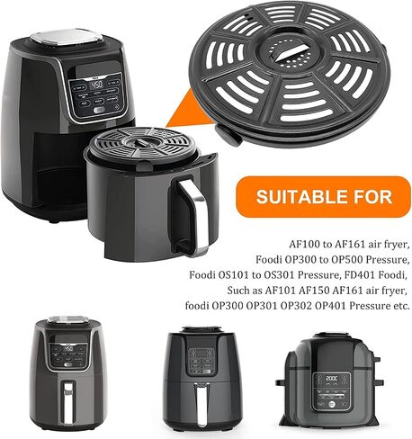 Gtiyzfae 8.2IN Air Fryer Crisper Tray for Ninja AF101 4QT AF161 AF150 XL 5.5QT Air Fryers, Premium Nonstick Air Fryer Grill Crisper Plate Pan Grate Insert Rack for Ninja FD302 Foodi Pressure Cooker in Saudi Arabia