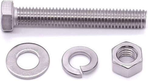 M8 x 30mm (10 Sets) Stainless Steel Hex Bolts with Hex Nuts, Flat Washers and Lock Washers, Hexagon Bolts with Nuts and Washers, Full Thread Coveraage, Coarse Thread UNC in Saudi Arabia