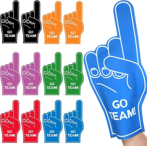 إصبع إسفنجي عملاق مقاس 43.18 سم من Kathfly، نحن رقم 1، GO Team Color من إسفنج التشجيع اليدوي من الإسفنج النابض بالحياة للمناسبات الرياضية والألعاب المدرسية ومناسبات العمل in Saudi Arabia