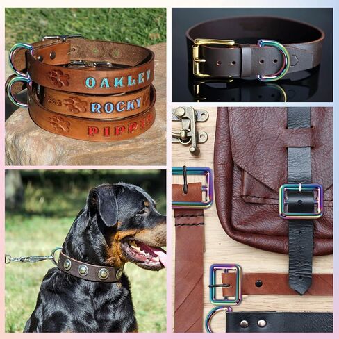 CENOZ Rainbow Purse Hardware, 25mm Metal Rainbow Swivel Snaps Hooks, D Ring,Tri-Glides Slide Buckles and 5 Yards Rainbow Teeth Nylon Zipper with 10PCS Pulls for Dog Collar Backpack Hardware Craft DIY in Kuwait