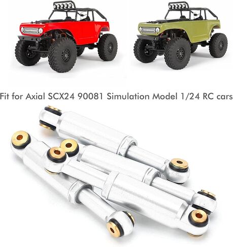 RC Shock Absorber, Metal Oil Shock Absorber Damper for Axial SCX24 90081 1/24 RC Crawler Car Upgrade Parts(Silver) in Saudi Arabia