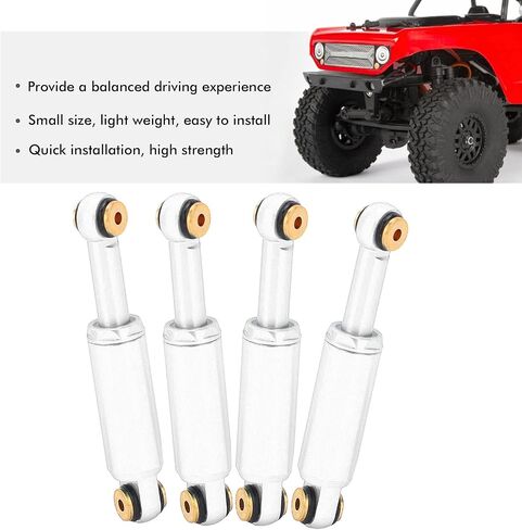 RC Shock Absorber, Metal Oil Shock Absorber Damper for Axial SCX24 90081 1/24 RC Crawler Car Upgrade Parts(Silver) in Saudi Arabia