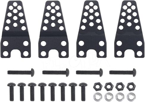 RC 1/10 Shocks Mount, 4pcs TRX4 Shock Towers Hoops, 1/10 RC Crawler Adjustable Angle Aluminum Shock Absorber Hoops Lift Adjust Mount for Axial SCX10 D90 TRX4 upgrades accessories (Black) in Saudi Arabia