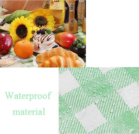 بطانية نزهة مياو جين، حصيرة رملية مقاومة للماء قابلة للطي، مقاس 60 بوصة × 80 بوصة كبيرة جدًا في الهواء الطلق، بطانية نزهة للتخييم على الشاطئ، مناسبة للشاطئ والتخييم والمشي لمسافات طويلة والسفر والحفلات العائلية في الهواء الطلق - شبكة خضراء in Kuwait