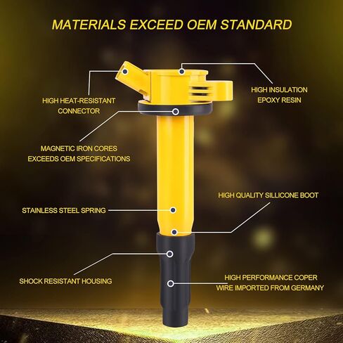 6 قطعة حزمة ملف الإشعال UF486 DG514 C1594 بديلة لفورد 07-12 إسكيب 06-12 فيوجن، لينكولن 2006 زيفير، 09 مازدا تريبيوت، ميركوري 09-11 مارينر 06-11 ميلان V6 3.0L in Kuwait