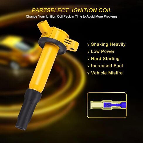 6 قطعة حزمة ملف الإشعال UF486 DG514 C1594 بديلة لفورد 07-12 إسكيب 06-12 فيوجن، لينكولن 2006 زيفير، 09 مازدا تريبيوت، ميركوري 09-11 مارينر 06-11 ميلان V6 3.0L in Kuwait