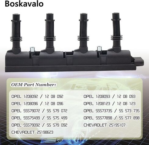 حزمة ملف الإشعال Boskavalo متوافقة مع شيفروليه بويك كروز سونيك تراكس فولت إنكور ELR 1.4L 2011-2020 لـ 55577898 55579072 25198623 D521C UF669 in Kuwait